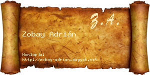 Zobay Adrián névjegykártya